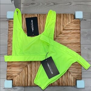 Pretty Little Thing Neon Green Bikini Set